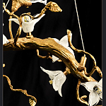 Люстра в виде золотой ветки с цветами и птичками Marvelous Garden варинант исполнения - 12 | Loft Concept в Рязани