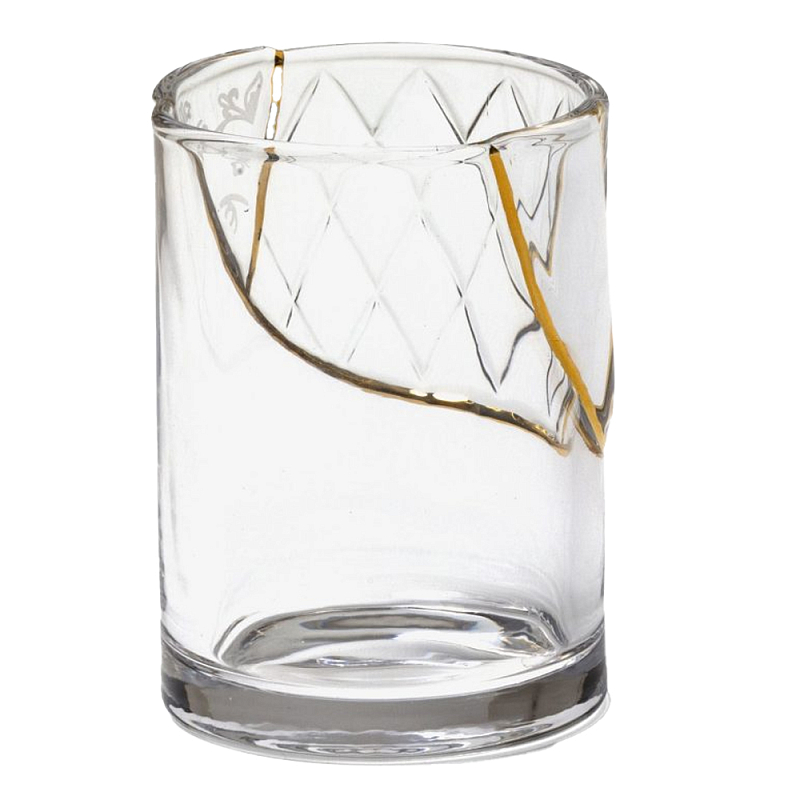 Стакан Seletti Kintsugi II Прозрачное Стекло Золотой Стакан Seletti Kintsugi II Прозрачное Стекло Золотой в Рязани | Loft Concept