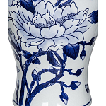 Ваза с бело-синей росписью и изображением цветов Blue & White Ornament варинант исполнения - 1 | Loft Concept в Рязани