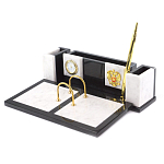 Настольный письменный набор из белого мрамора и змеевика Marble Accessory варинант исполнения - 2 | Loft Concept в Рязани