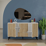 Комод с 3-мя дверцами и выдвижным ящиком цвета светлый дуб SPARK CONSOLE WHITE варинант исполнения - 2 | Loft Concept в Рязани