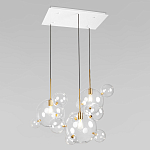 Люстра подвесная 3 лампы с прозрачными стеклянными шарами и золотыми деталями Giopato & Coombes варинант исполнения - 3 | Loft Concept в Рязани