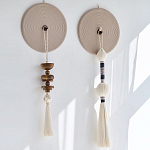 Аксессуар на стену диск из нитей Wall Decor White Thread Disc  варинант исполнения - 1 | Loft Concept в Рязани