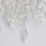 Бра золотого цвета с ветвями и белыми овальными стеклянными подвесками Droplet Chandelier варинант исполнения - 5 | Loft Concept в Рязани