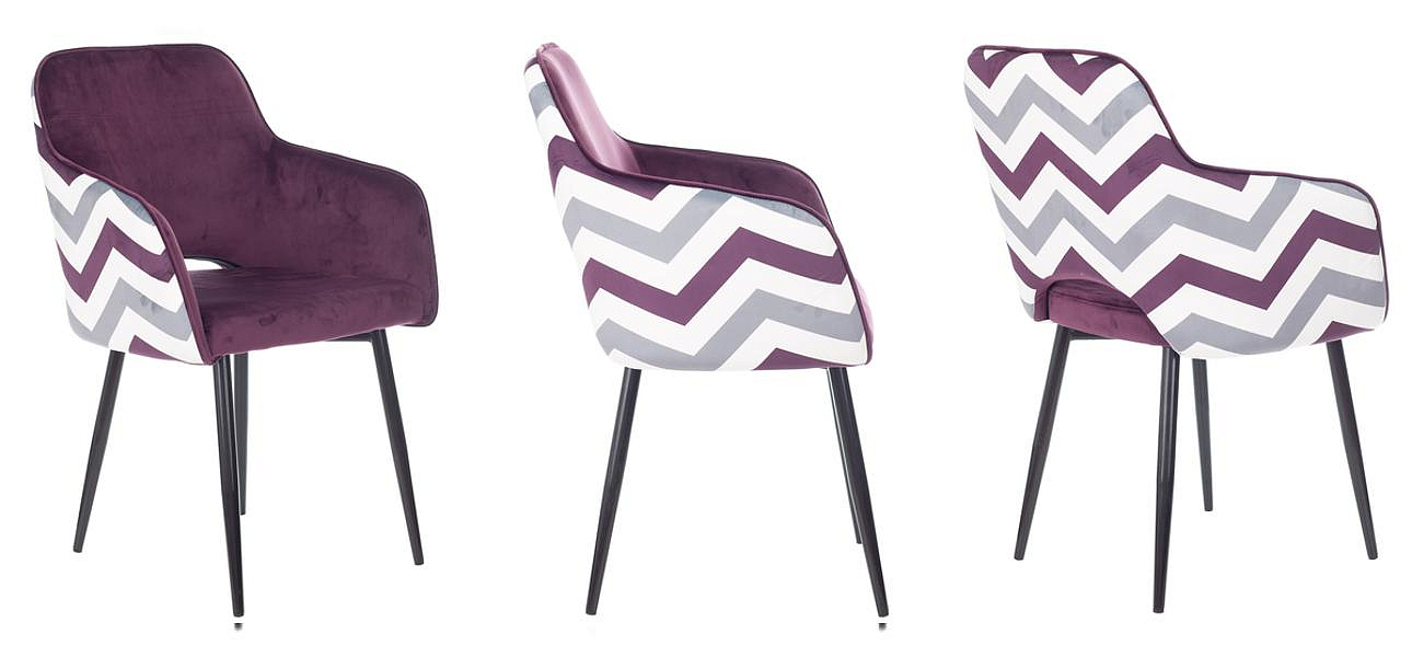 Стул SHARRON Chair Сливовый Зигзаг Стул SHARRON Chair Сливовый Зигзаг - Loft-Concept в Рязани
