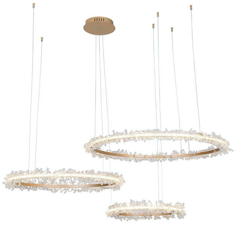 Люстра Shining Rings Trio Золотой Прозрачный Люстра Shining Rings Trio Золотой Прозрачный в Рязани | Loft Concept