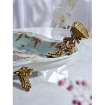 Блюдо овальное из голубого фарфора с ручками в виде бабочек и цветочным рисунком Blue Garden варинант исполнения - 5 | Loft Concept в Рязани