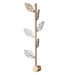 Бра с золотистой вертикальной трубкой и декоративными прозрачными листьями из стекла Sylva  варинант исполнения - 1 | Loft Concept в Рязани