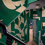 Обои ручная роспись в стиле Арт-деко Symphony Original colourway on Jade silk dupion варинант исполнения - 1 | Loft Concept в Рязани