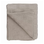 Плед из хлопка рельефной вязки бежево-серого цвета Waffle Comfort варинант исполнения - 1 | Loft Concept в Рязани