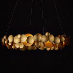 Люстра круглая из многослойных золотых дисков Metal Disc Chandelier варинант исполнения - 6 | Loft Concept в Рязани