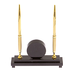 Часы настольные с двумя ручками из натурального камня Stone Clock варинант исполнения - 7 | Loft Concept в Рязани