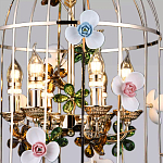 Люстра в виде клетки с цветами Flower Cell варинант исполнения - 2 | Loft Concept в Рязани