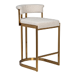 Стул барный букле бежевый с каркасом цвета матовое золото Tactility варинант исполнения - 2 | Loft Concept в Рязани
