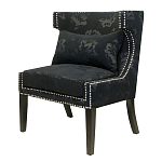 Полукресло с мягкой обивкой из жаккарда на 4-х ножках из массива березы Baroque Armchair black варинант исполнения - 3 | Loft Concept в Рязани