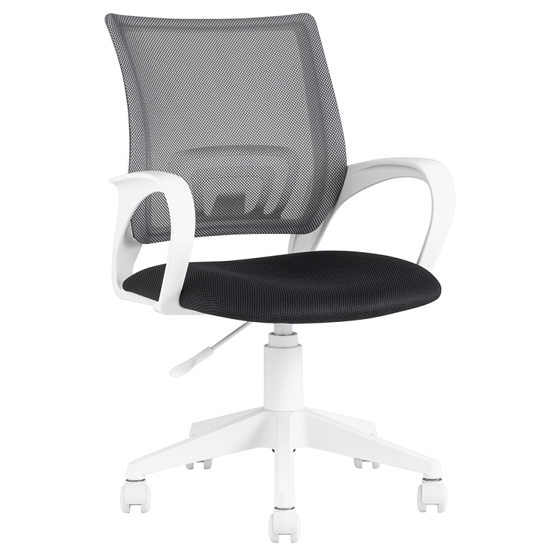 Офисное кресло с основанием из белого пластика Desk chairs Black Черный Белый Офисное кресло с основанием из белого пластика Desk chairs Black Черный Белый в Рязани | Loft Concept