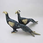 Статуэтка бронзовая пара Павлины синие Bronze Birds варинант исполнения - 2 | Loft Concept в Рязани