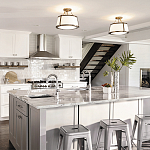 Потолочный светильник со светлым текстильным абажуром Hinkley варинант исполнения - 6 | Loft Concept в Рязани