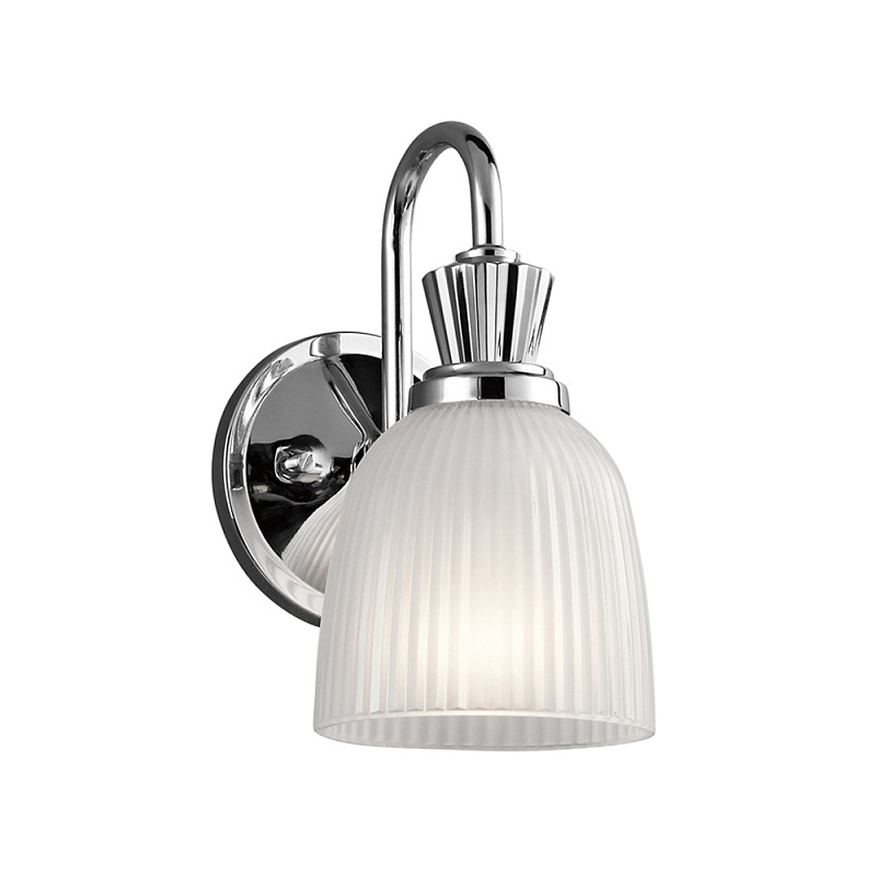 Бра с матовым ребристым плафоном в форме колокола Kichler Хром Белый в Рязани | Loft Concept 