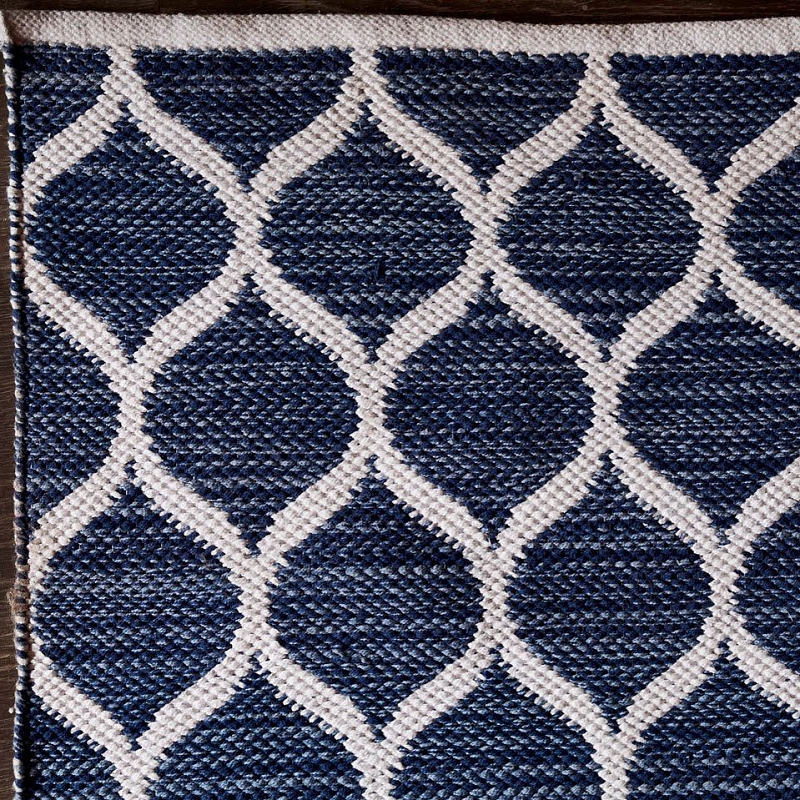 Ковер тканый Ornament Blue Темно-синий Ковер тканый Ornament Blue Темно-синий в Рязани | Loft Concept