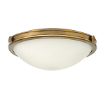 Потолочный светильник цвета латунь с полусферическим матовым белым плафоном Hinkley варинант исполнения - 4 | Loft Concept в Рязани