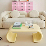 Дизайнерский журнальный стол жёлтый округлой формы Bonyn варинант исполнения - 2 | Loft Concept в Рязани