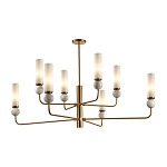 Люстра на штанге с 8-ю цилиндрическими матовыми плафонами и шарами из камня Orb Essence варинант исполнения - 1 | Loft Concept в Рязани