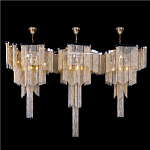 Люстра большая из золотистых металлических цепочек Atlantis Chain варинант исполнения - 1 | Loft Concept в Рязани