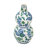 Ваза фигурная с сине-зелеными узорами распустившихся цветов Blossoming Spring варинант исполнения - 2 | Loft Concept в Рязани