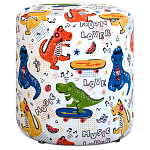Пуф детский круглый с принтом Dinosaurs CHILDHOOD варинант исполнения - 1 | Loft Concept в Рязани
