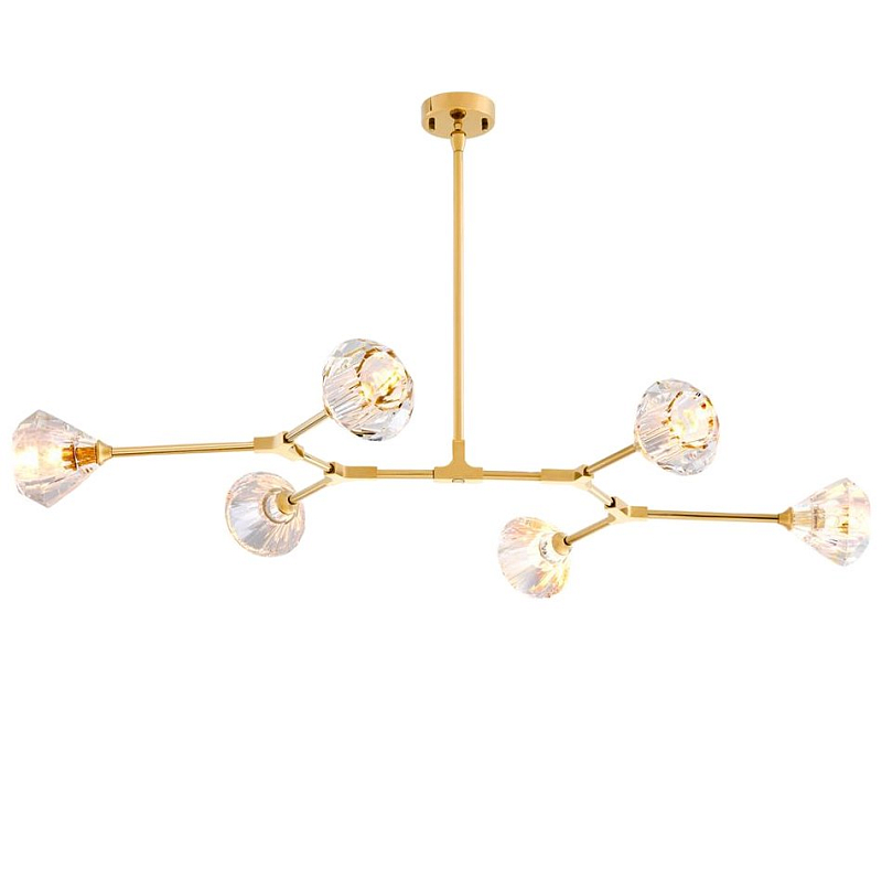 Люстра Chandelier Salasco Gold Золотой Прозрачный (Transparent) Люстра Chandelier Salasco Gold Золотой Прозрачный (Transparent) в Рязани | Loft Concept
