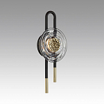 Бра черного цвета с круглым прозрачным стеклянным плафоном Virelia  варинант исполнения - 2 | Loft Concept в Рязани