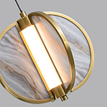 Подвесной светильник с круглым плафоном из искусственного алебастра в бронзовой оправе Marbella варинант исполнения - 5 | Loft Concept в Рязани