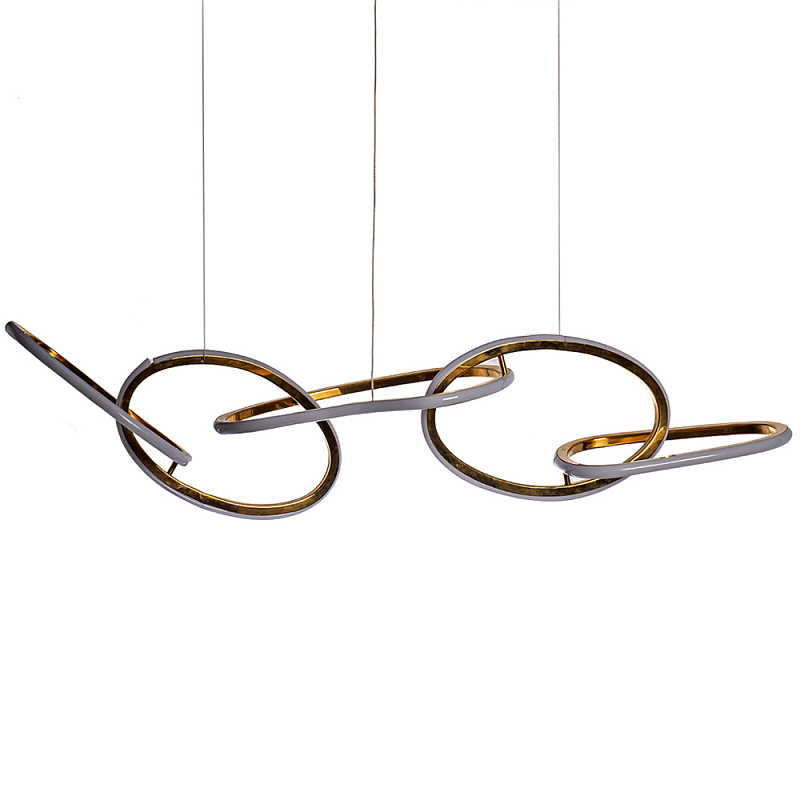 Люстра подвесная золотая в форме изогнутых колец Curved Rings Золотой Люстра подвесная золотая в форме изогнутых колец Curved Rings Золотой в Рязани | Loft Concept