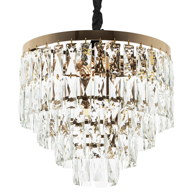 Люстра с прямоугольными хрустальными подвесками Lunet Crystal Rectangulars Chandelier 6 Золотой Прозрачное Стекло Люстра с прямоугольными хрустальными подвесками Lunet Crystal Rectangulars Chandelier 6 Золотой Прозрачное Стекло в Рязани | Loft Concept