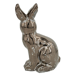 Статуэтка заяц из текстурированной терракоты и покрытый глянцевой краской под бронзу Rabbit Charm  варинант исполнения - 2 | Loft Concept в Рязани