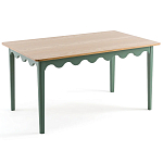 Деревянный обеденный стол Wavy Wooden Dining Table Green варинант исполнения - 1 | Loft Concept в Рязани