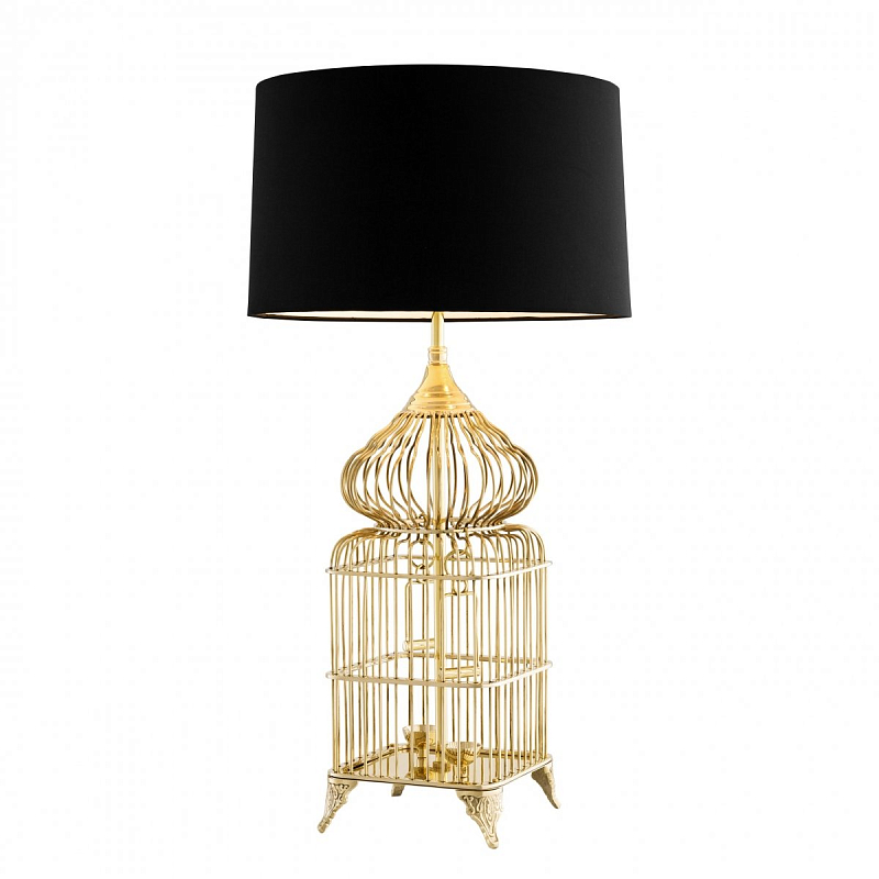 Настольная лампа Eichholtz Table Lamp La Cage Brass Латунь Черный в Рязани | Loft Concept 