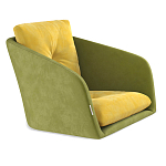 Стул с мягкой обивкой из велюра и подъемно-поворотным механизмом на колесиках Mason Green and Yellow варинант исполнения - 2 | Loft Concept в Рязани