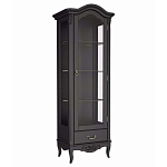 Витрина черная однодверная из массива бука с 4-мя полками и ящиком Black Provence варинант исполнения - 2 | Loft Concept в Рязани