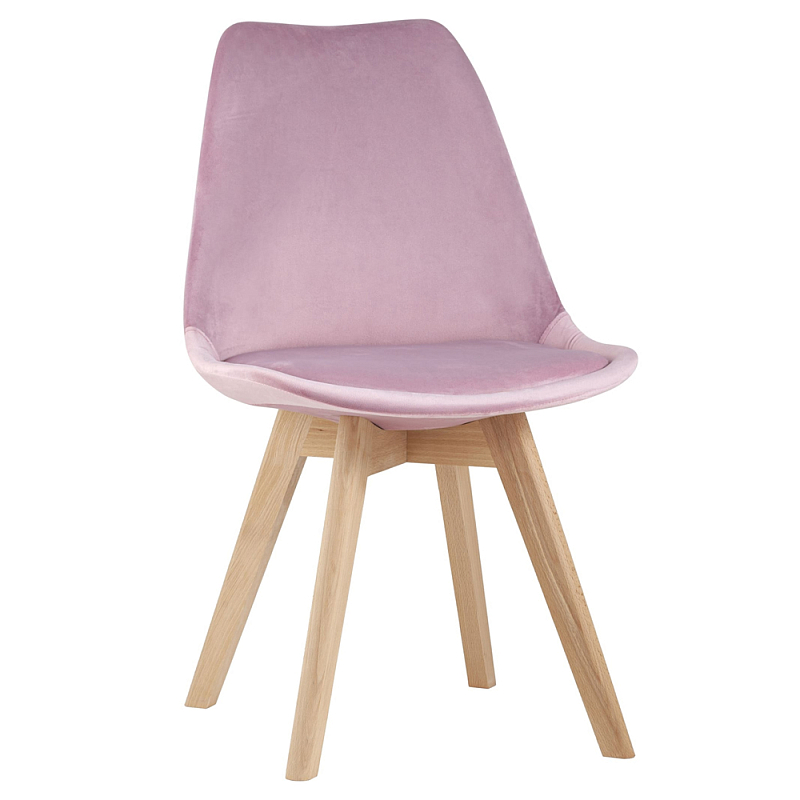 Стул с мягким велюровым сиденьем Arvika Pink Розовый Бежевый в Рязани | Loft Concept 