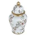 Ваза с нежным цветочным узором в пастельных тонах и крышкой с золотым акцентом Chinoiserie Ceramics варинант исполнения - 1 | Loft Concept в Рязани