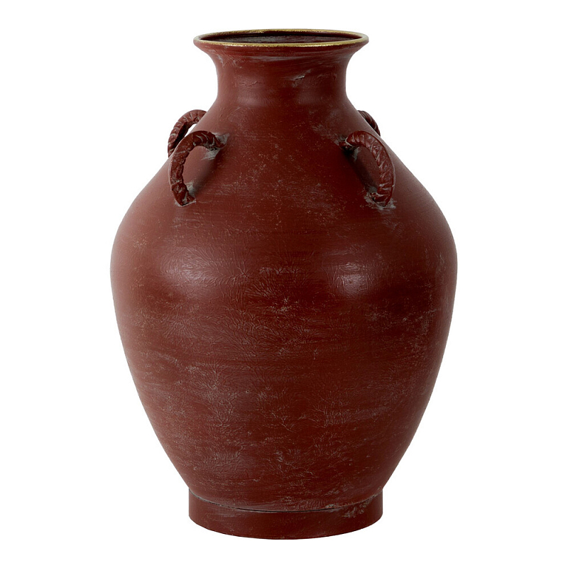 Ваза бордовая с 4-мя фактурными ручками Vase Burgundy Glaze Бордовый в Рязани | Loft Concept 