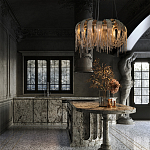 Люстра круглая подвесная с металлическими дугами и длинными цепочками 80 см Atlantis Chain варинант исполнения - 9 | Loft Concept в Рязани