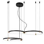 Люстра подвесная светодиодная с 4-мя кольцами черный металл Ring Horizontal варинант исполнения - 2 | Loft Concept в Рязани