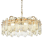 Люстра подвесная круглая с хрустальными овальными подвесками Harmonica варинант исполнения - 1 | Loft Concept в Рязани