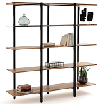 Стеллаж из массива дуба и стали Robson Rack Industrisal Metal Rust варинант исполнения - 2 | Loft Concept в Рязани