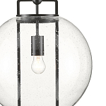 Подвесной светильник в форме шара из прозрачного стекла на линейном черном каркасе  Glass Ball with Seeds варинант исполнения - 1 | Loft Concept в Рязани