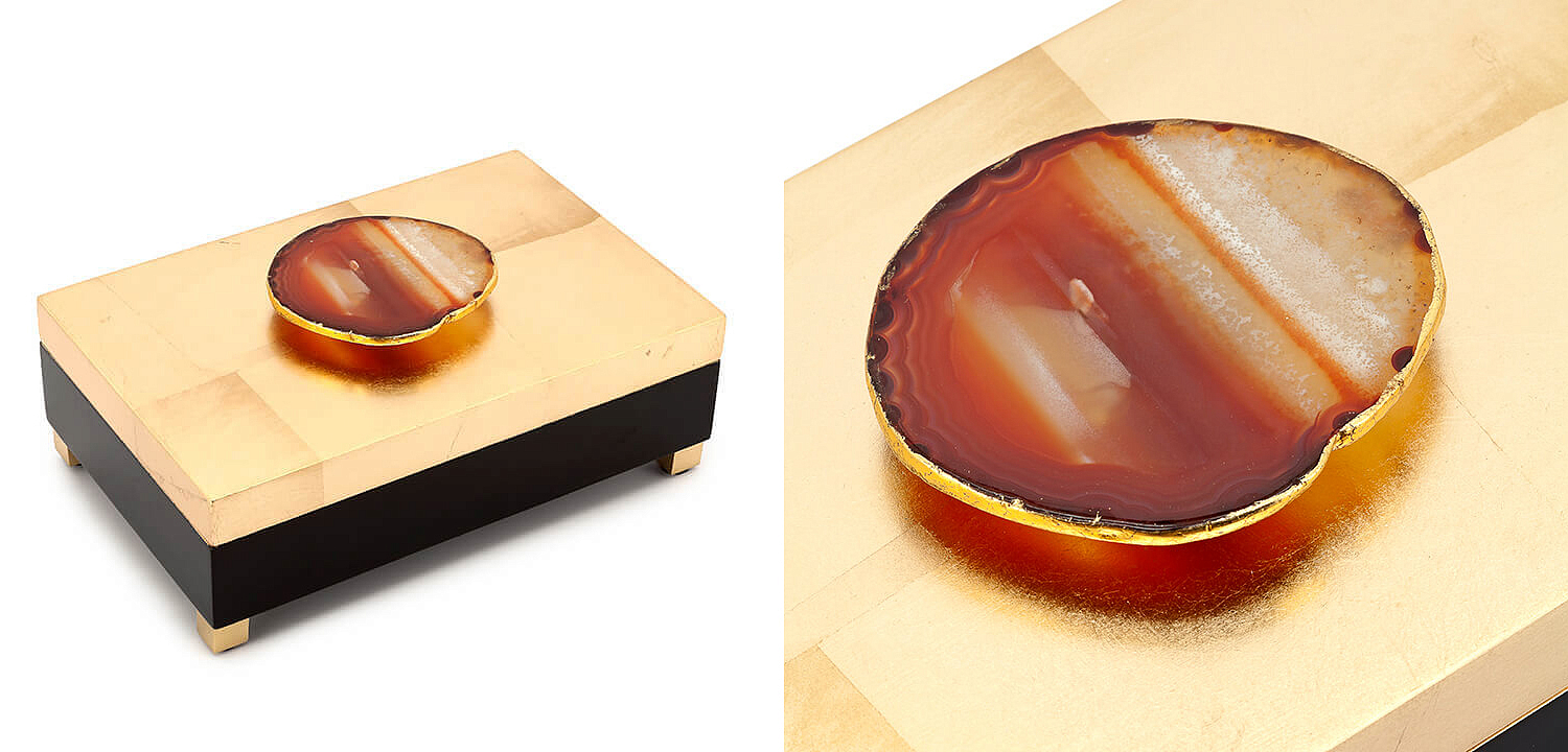Шкатулка BOX KRIZIA gold with agate Шкатулка BOX KRIZIA gold with agate - Loft-Concept в Рязани