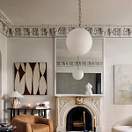 Подвесной светильник в форме шара из белого текстурного стекла Atmosphere варинант исполнения - 3 | Loft Concept в Рязани